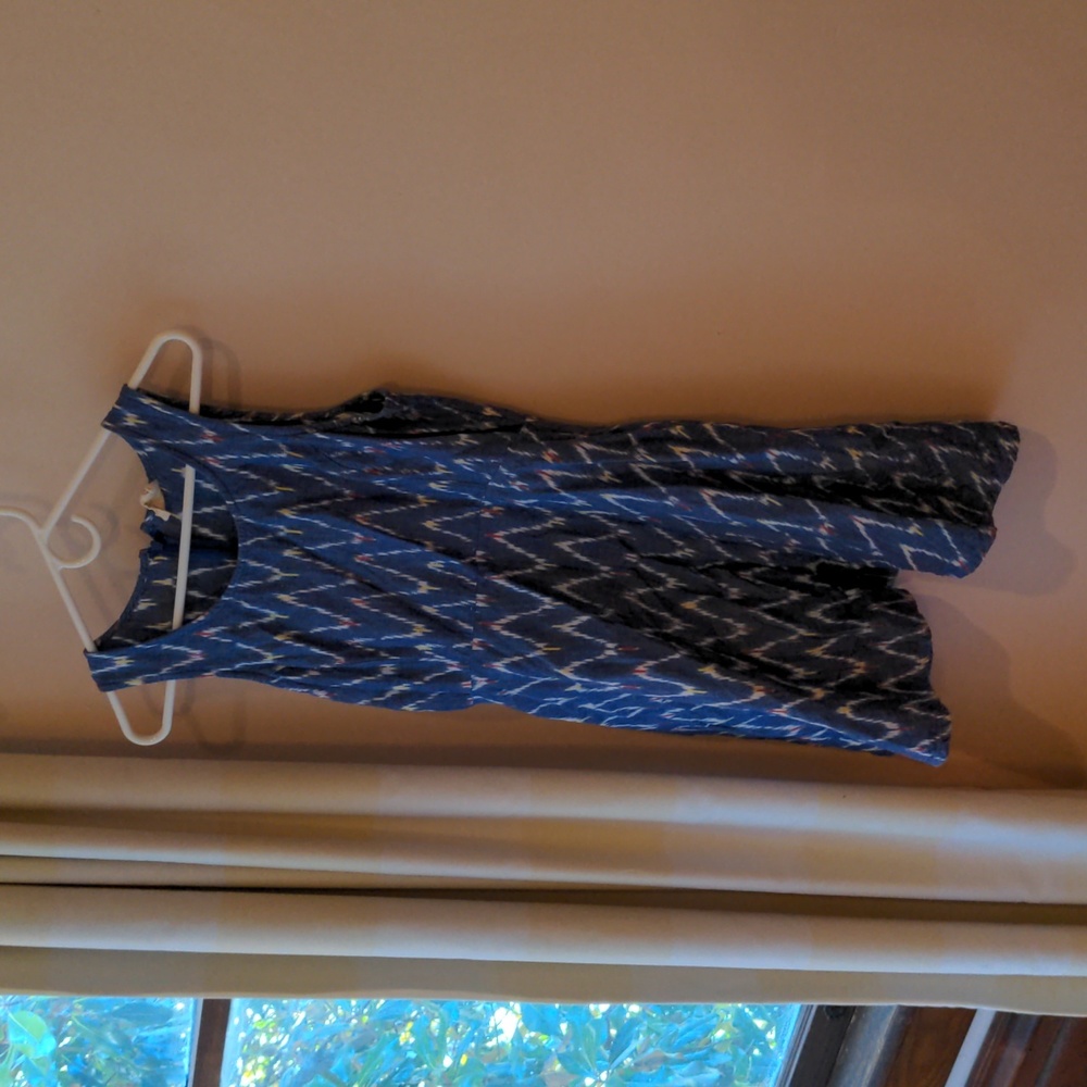 Mata Traders (fair trade) sleeveless dress, size medium (blue)